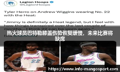 热火球员巴特勒膝盖伤势恢复缓慢，未来比赛将缺席